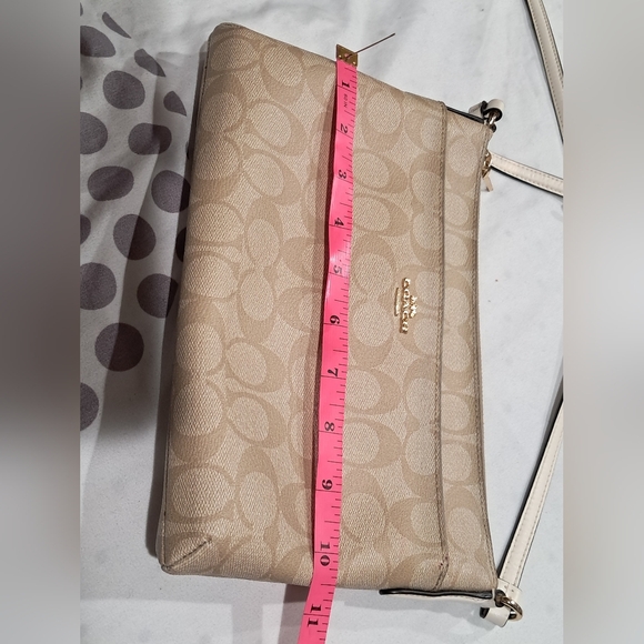 ​Coach F58316 File Signature Canvas Crossbody Bag Khaki Chalk 10.5" x 7" - Picture 12 of 16